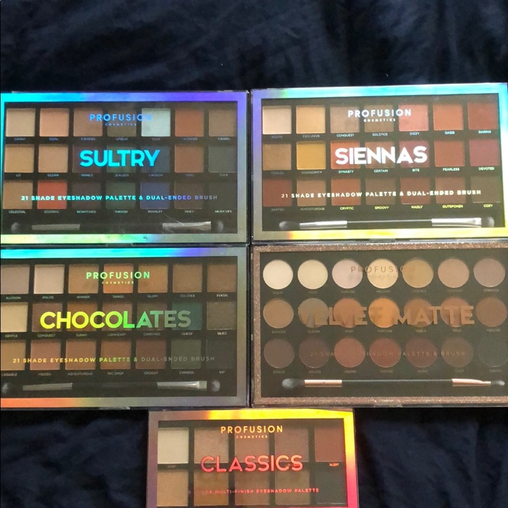 5 Profusion eyeshadow palettes